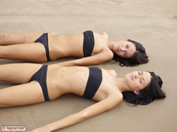Gloria and Nicole Black Bikinis - pics 08
