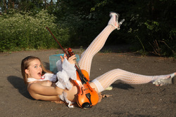 Sexy Milena D Playing The Violin - pics 17
