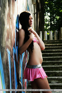 Sexy Urban Girl in Shiny Skirt - pics 00