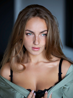 Anastasia in Waking Dream - Green Eyed Brunette Stripping Hot