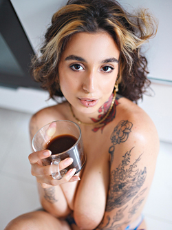 Ghostwave in Blue Lingerie in 'My Morning Routine' via Suicide Girls